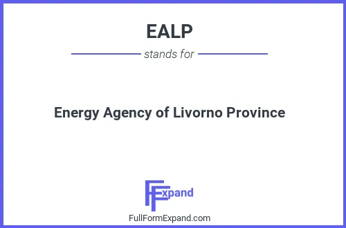 Full form of EALP