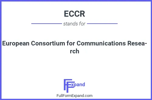 Full form of ECCR