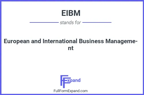 Full form of EIBM