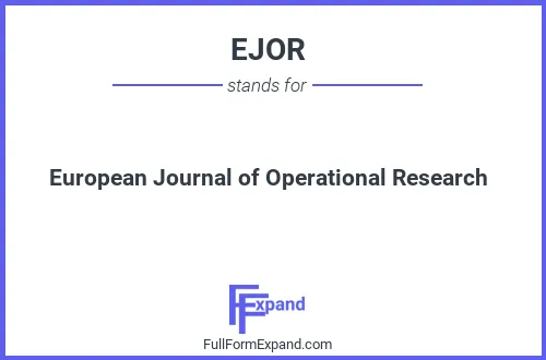 Full form of EJOR