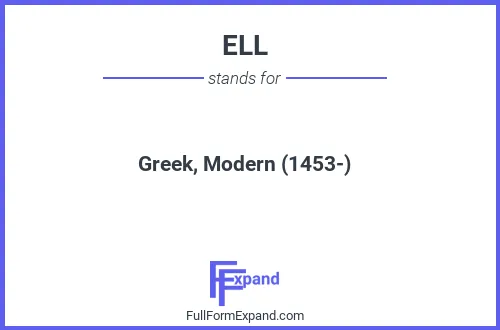 Full form of ELL