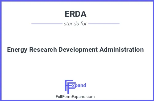 Full form of ERDA
