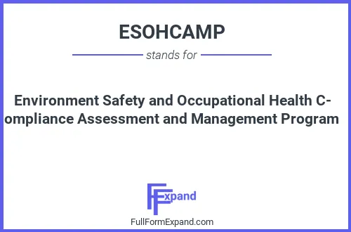 Full form of ESOHCAMP