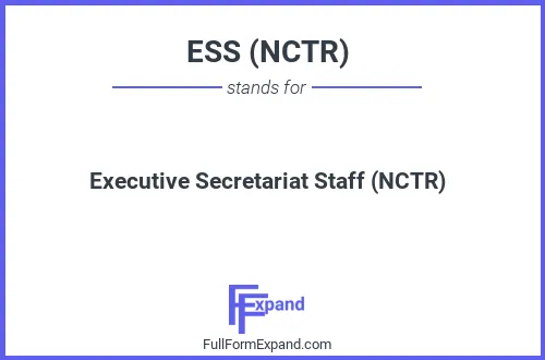 Full form of ESS (NCTR)