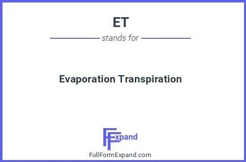 Full form of ET