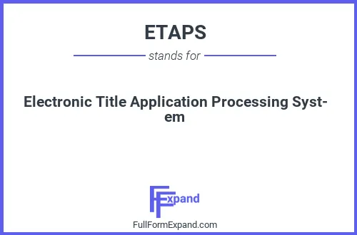 Full form of ETAPS