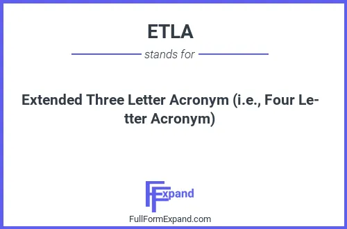Full form of ETLA