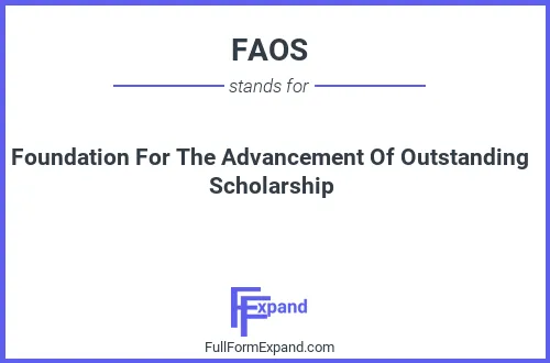 Full form of FAOS