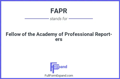 Full form of FAPR