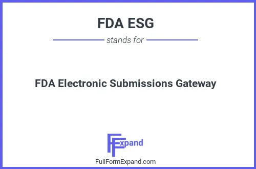 Full form of FDA ESG