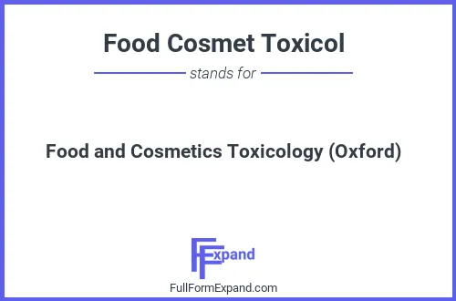 Full form of Food Cosmet Toxicol