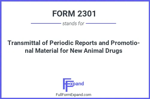 Full form of FORM 2301