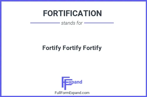 Full form of FORTIFICATION