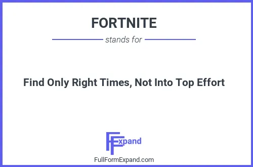 Full form of FORTNITE