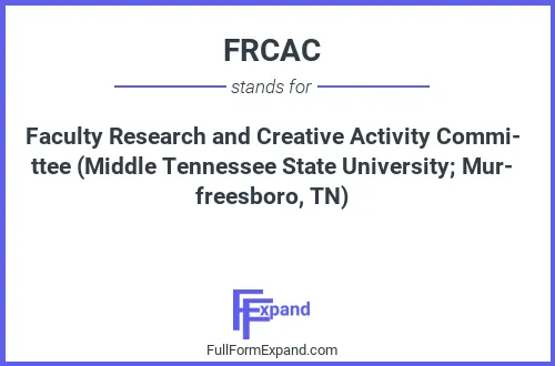 Full form of FRCAC