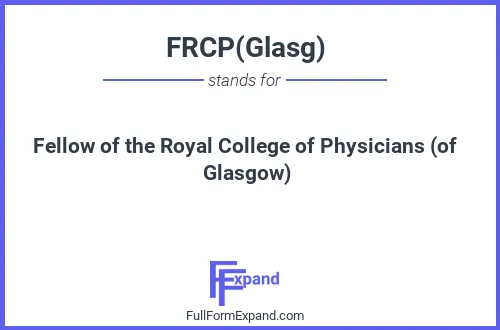 Full form of FRCP(Glasg)