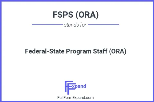 Full form of FSPS (ORA)