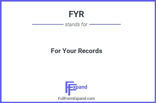 Full form of FYR