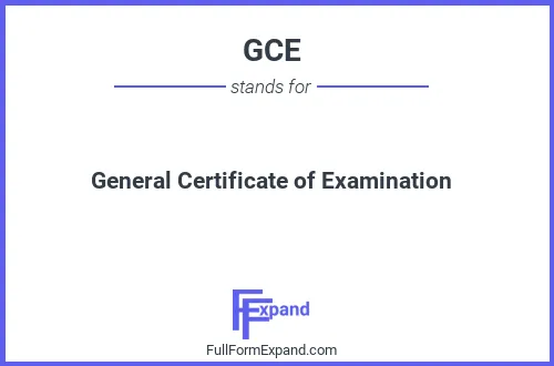 Full form of GCE