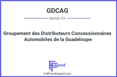 Full form of GDCAG