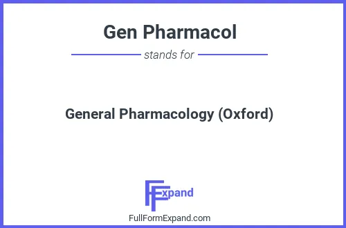 Full form of Gen Pharmacol