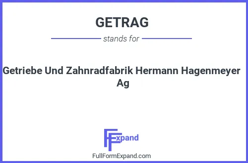 Full form of GETRAG