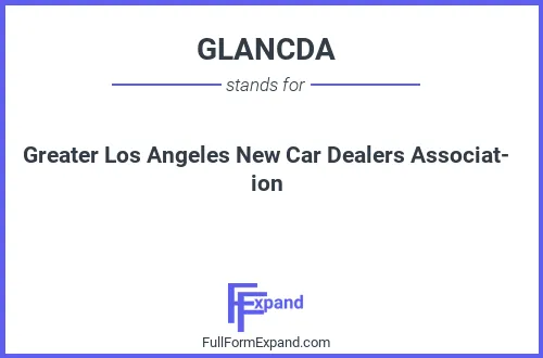 Full form of GLANCDA
