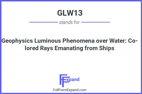 Full form of GLW13