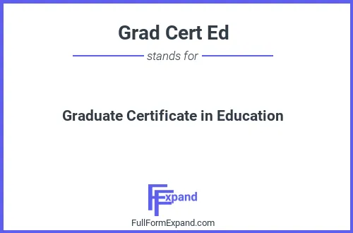 Full form of Grad Cert Ed