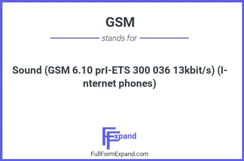 Full form of GSM
