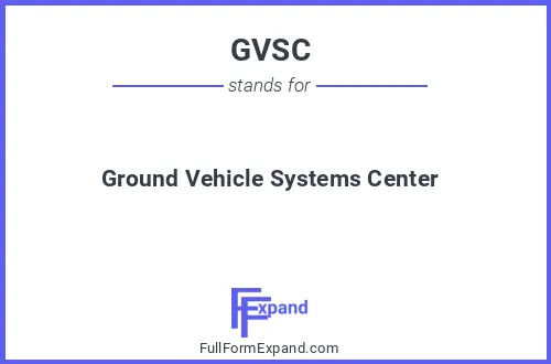Full form of GVSC