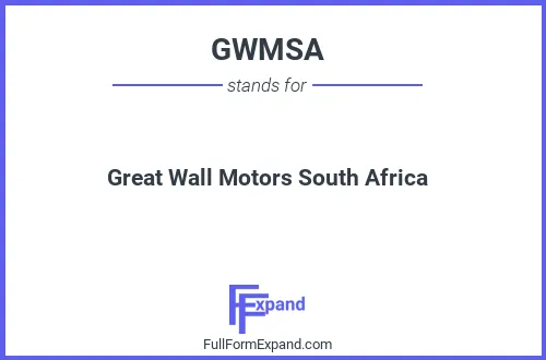 Full form of GWMSA