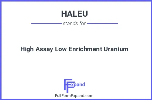Full form of HALEU