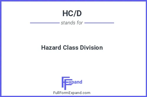Full form of HC/D
