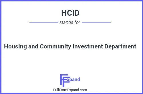 Full form of HCID