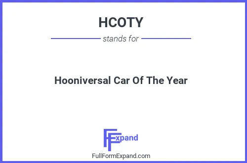 Full form of HCOTY