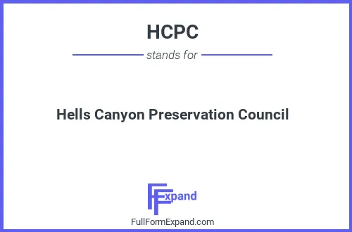 Full form of HCPC