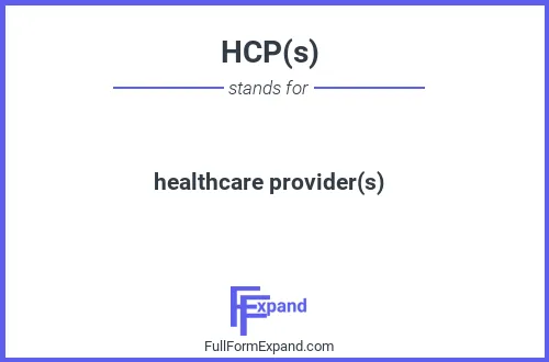 Full form of HCP(s)