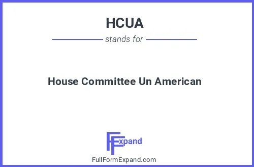 Full form of HCUA