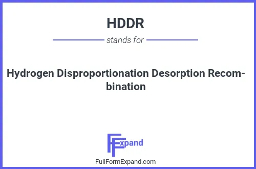 Full form of HDDR
