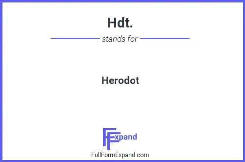 Full form of Hdt.