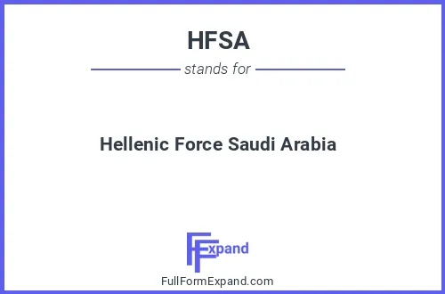 Full form of HFSA