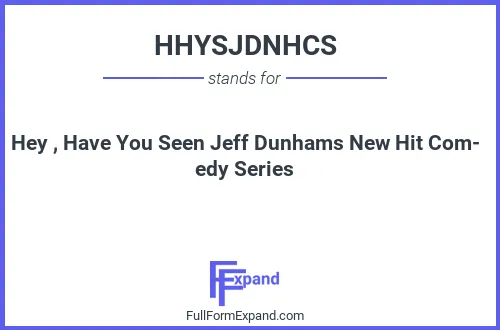 Full form of HHYSJDNHCS