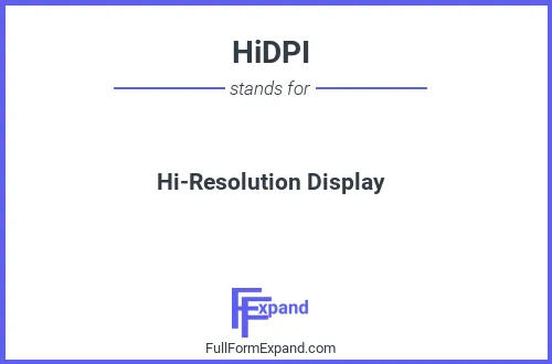 Full form of HiDPI