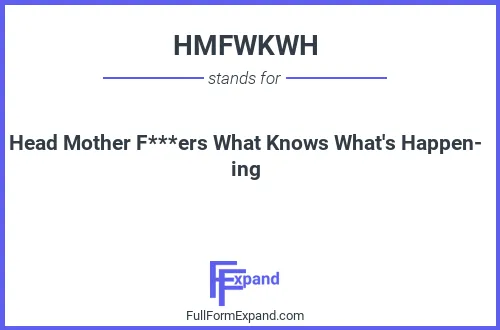 Full form of HMFWKWH