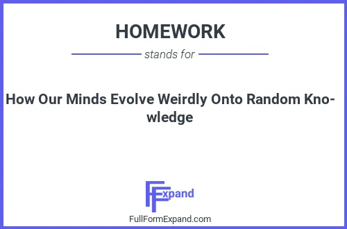 Full form of HOMEWORK