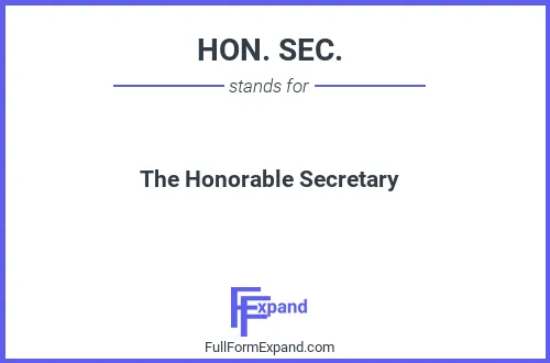 Full form of HON. SEC.