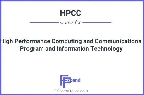Full form of HPCC