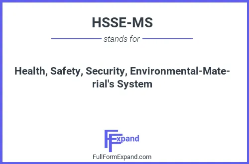 Full form of HSSE-MS
