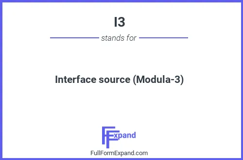 Full form of I3